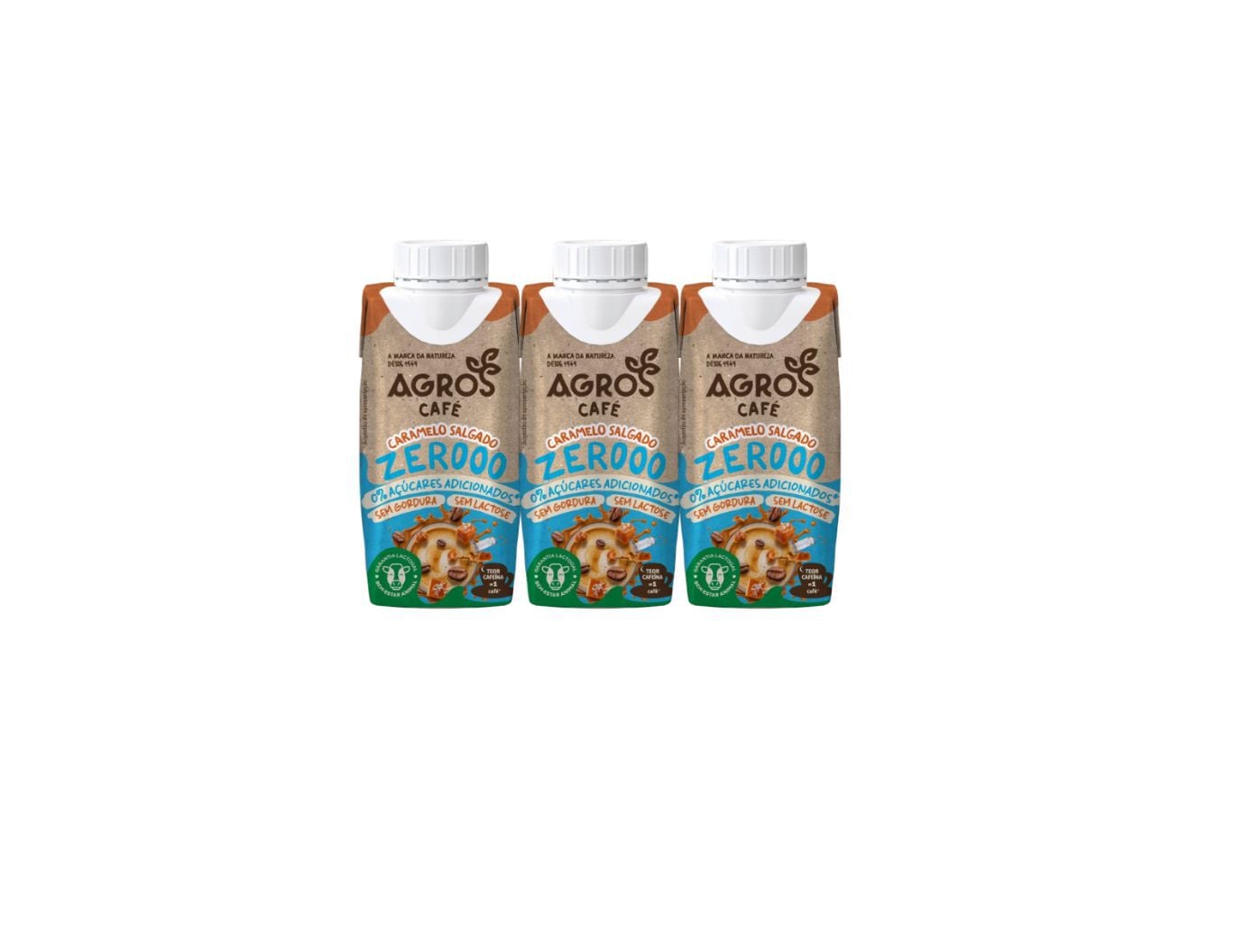 LEITE SEM LACTOSE AGROS CAF&Eacute; E CARAMELO SALGADO 3X200ML image number 1