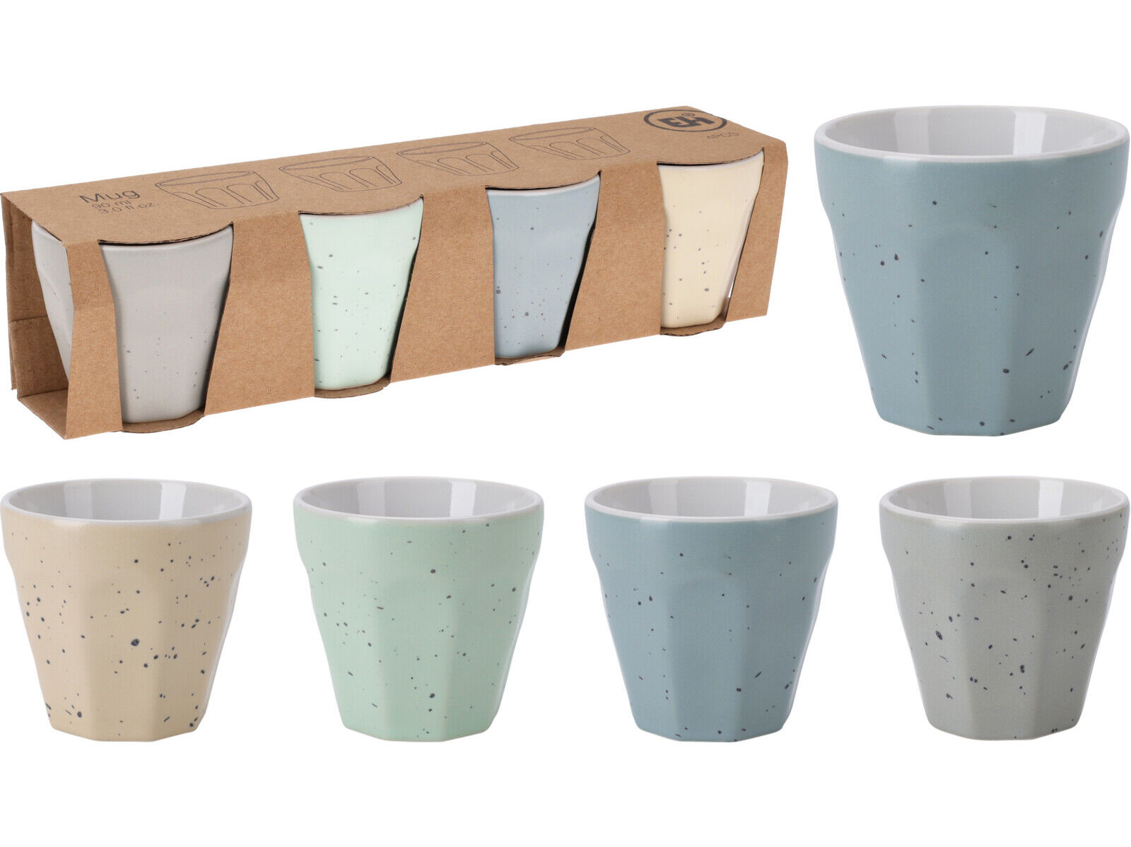 CONJUNTO 4 CH&Aacute;VENAS DE CAF&Eacute; PORCELANA 9CL image number 1