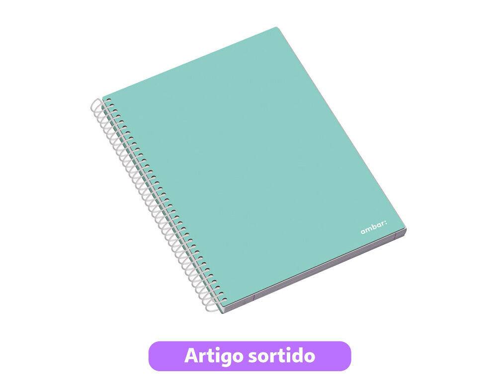 CADERNO ESPIRAL CAPA DURA A5 SCHOOL AMBAR QUADRICULADO 120 FOLHAS CORES SORTIDAS image number 6