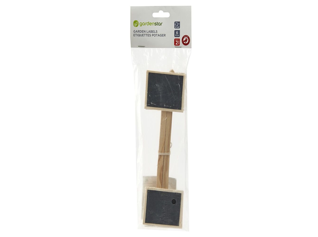 ETIQUETAS PARA JARDIM GARDENSTAR EM ARD&Oacute;SIA E MADEIRA 6 PE&Ccedil;AS 7X5.5X24CM