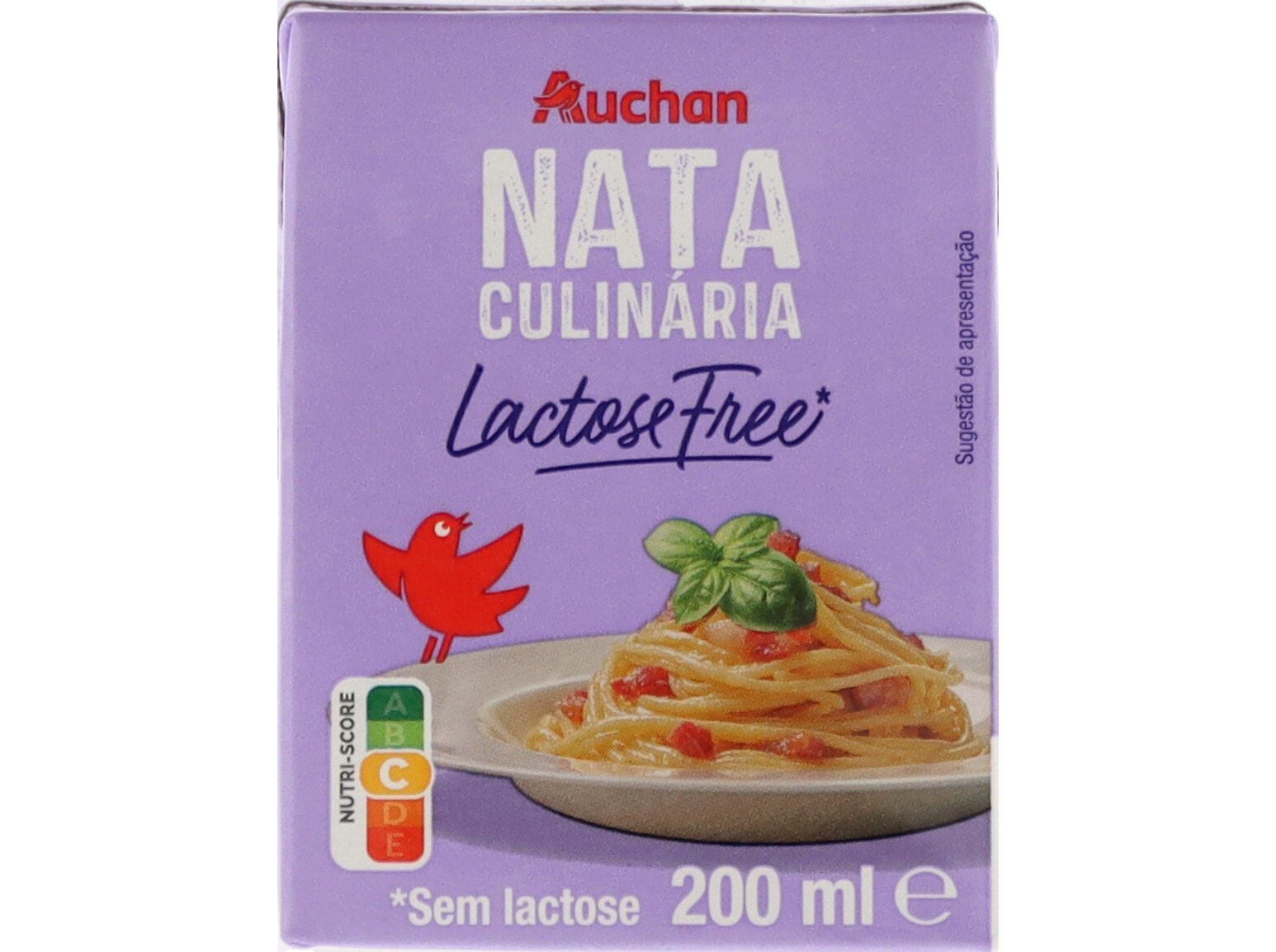 NATA UHT AUCHAN PARA CULIN&Aacute;RIA SEM LACTOSE 200ML
