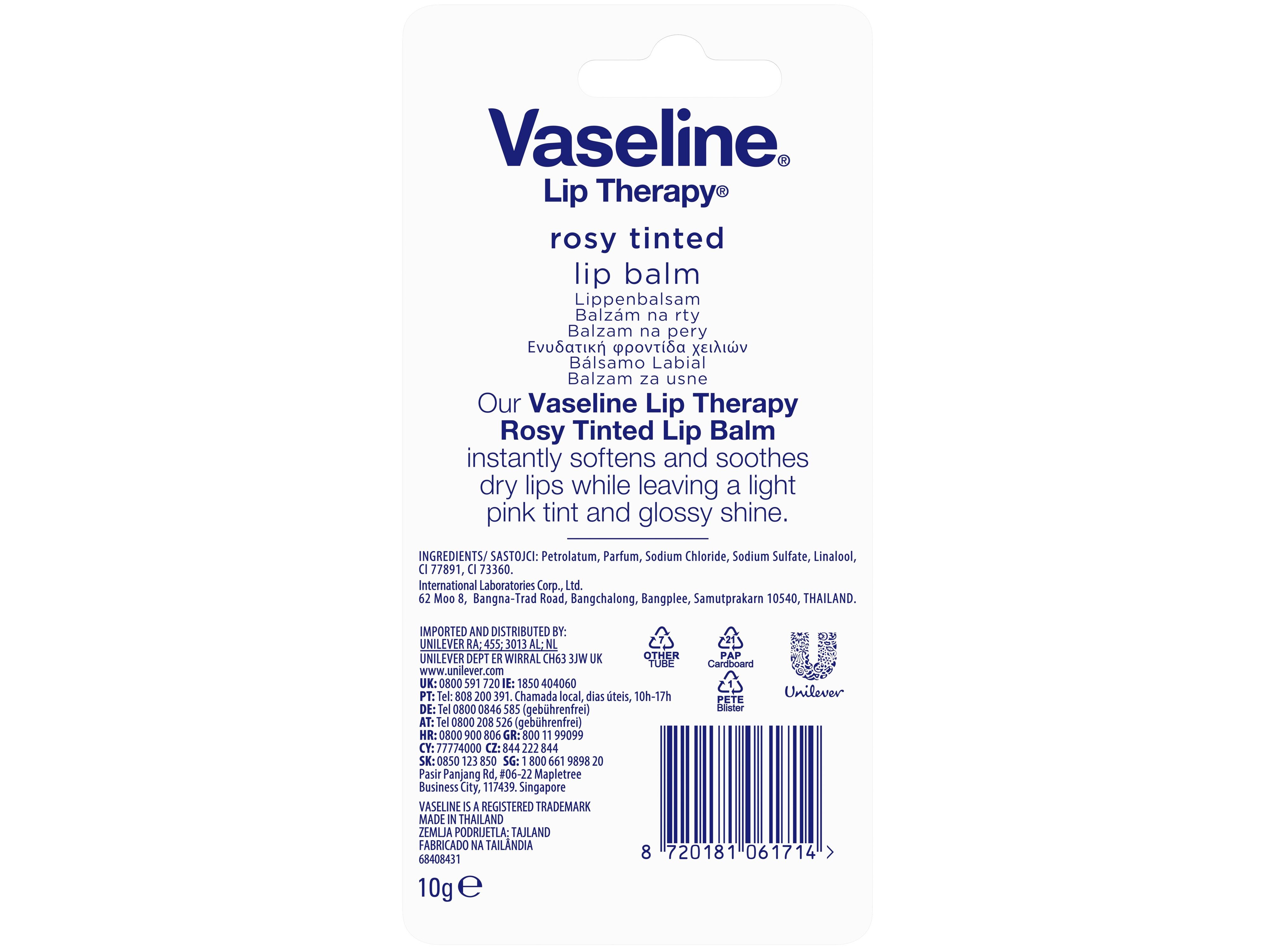 B&Aacute;LSAMO LABIAL VASELINE TUBE ROSY 10GR image number 1