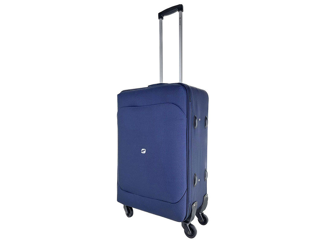 MALA DE VIAGEM M&Eacute;DIA FLEX&Iacute;VEL AIRPORT AZUL 4 RODAS 65X42X22CM