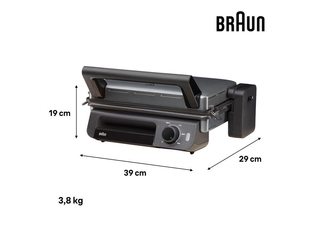 GRELHADOR DE PLACAS BRAUN CG5010IGY 2000W image number 1