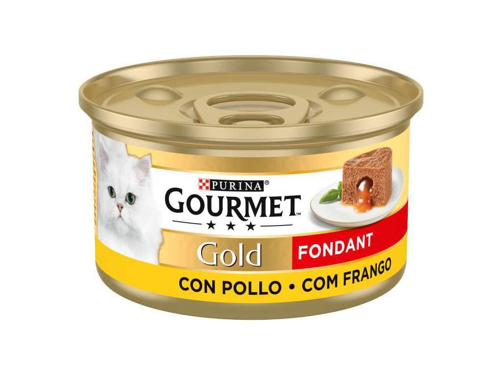 COMIDA H&Uacute;MIDA PARA GATO GOURMET GOLD FONDANT COM FRANGO 85G