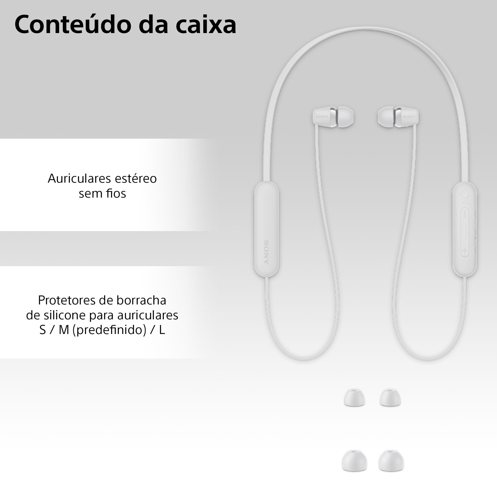 AURICULARES SEM FIO SONY WIC100W.CE7 BRANCO image number 5