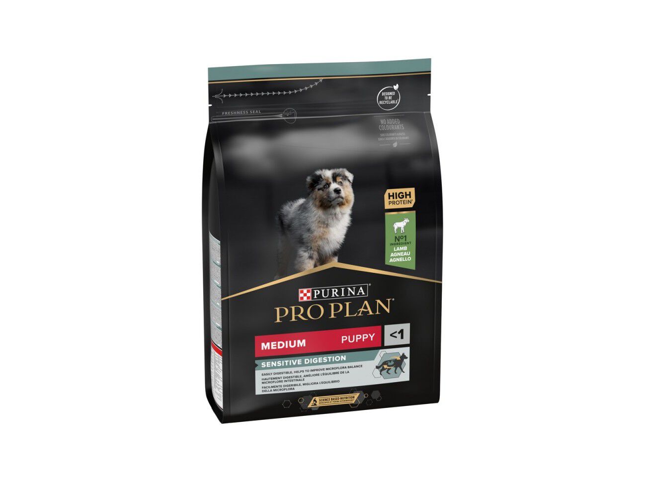 RA&Ccedil;&Atilde;O C&Atilde;O JUNIOR MED PRO PLAN DIGEST&Atilde;O SENS&Iacute;VEL BORREG 3 KG*
