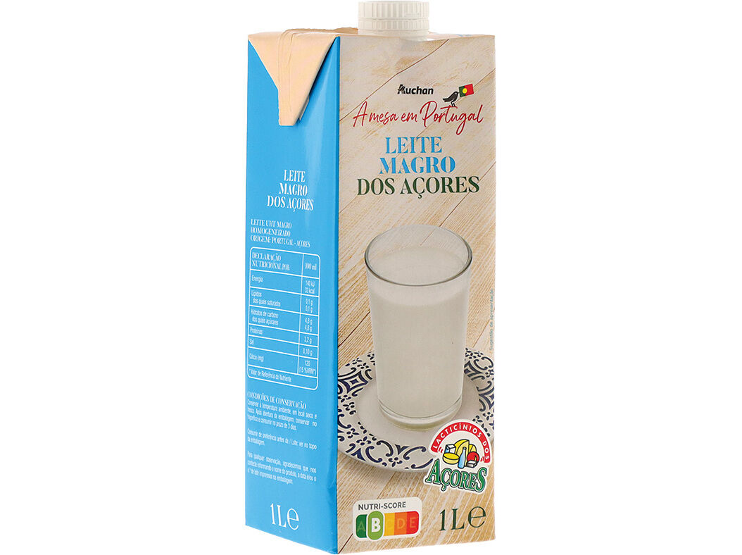 LEITE AUCHAN MAGRO A&Ccedil;ORES 1L image number 1