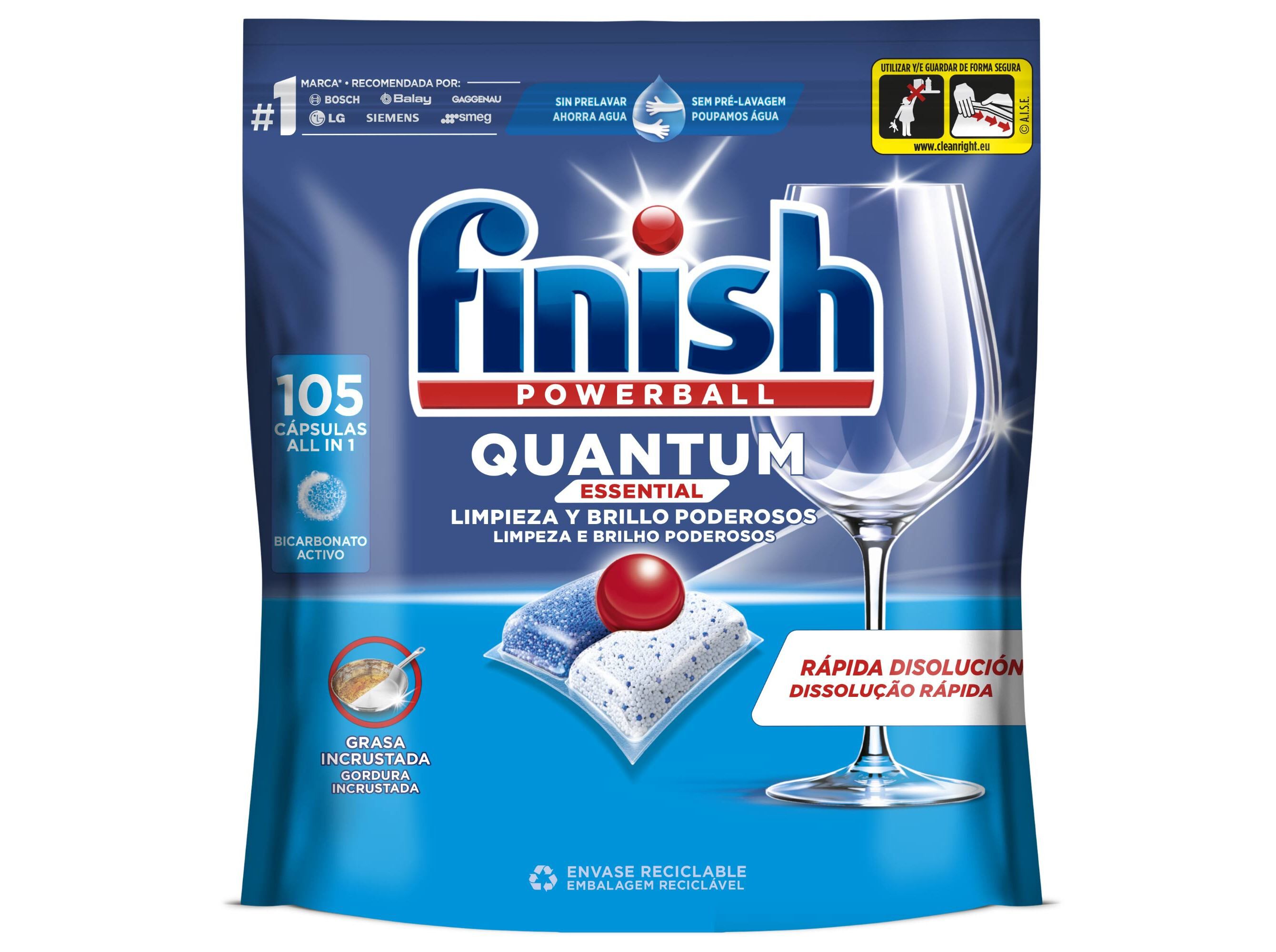 DETERGENTE LOI&Ccedil;A M&Aacute;QUINA FINISH QUANTUM REGULAR 105 PASTILHAS image number 0