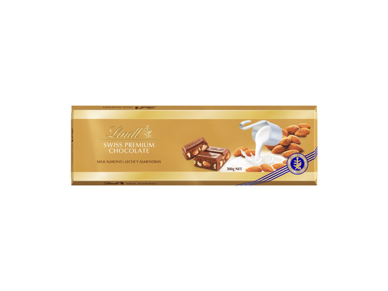 TABLETE CHOCOLATE LINDT LEITE E AM&Ecirc;NDOAS 300 G image number 0