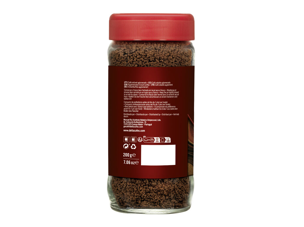 CAF&Eacute; DELTA COM CAF&Eacute;&Iacute;NA FRASCO 200G image number 1