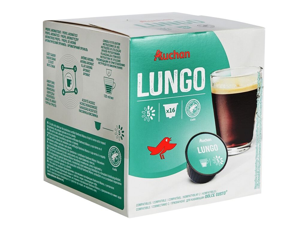 C&Aacute;PSULAS CAF&Eacute; DG AUCHAN LUNGO INT.5 16UN image number 0