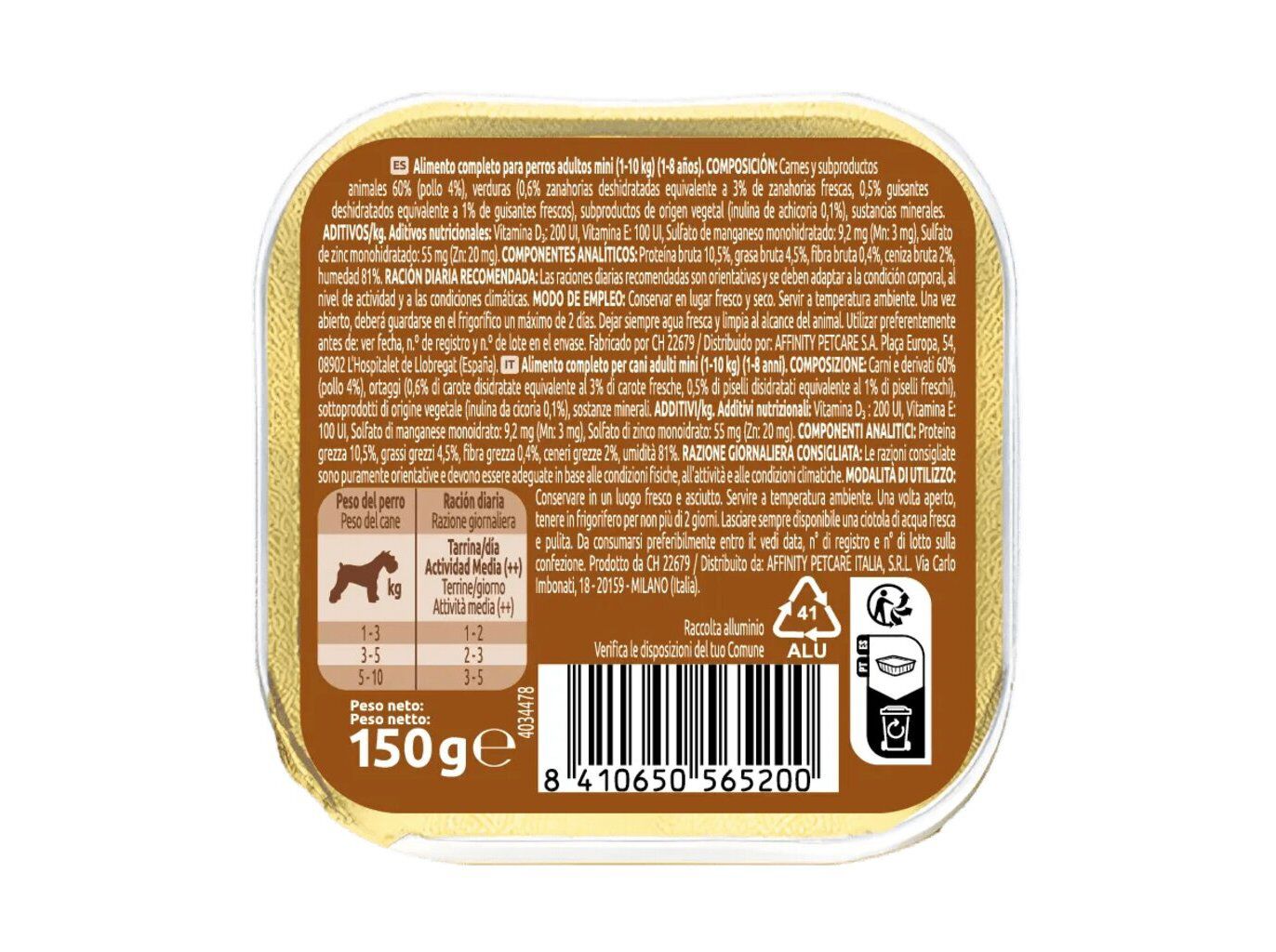 COMIDA H&Uacute;MIDA PARA C&Atilde;O ULTIMA MINI FIT&DELICIOUS FRANGO 150G image number 1