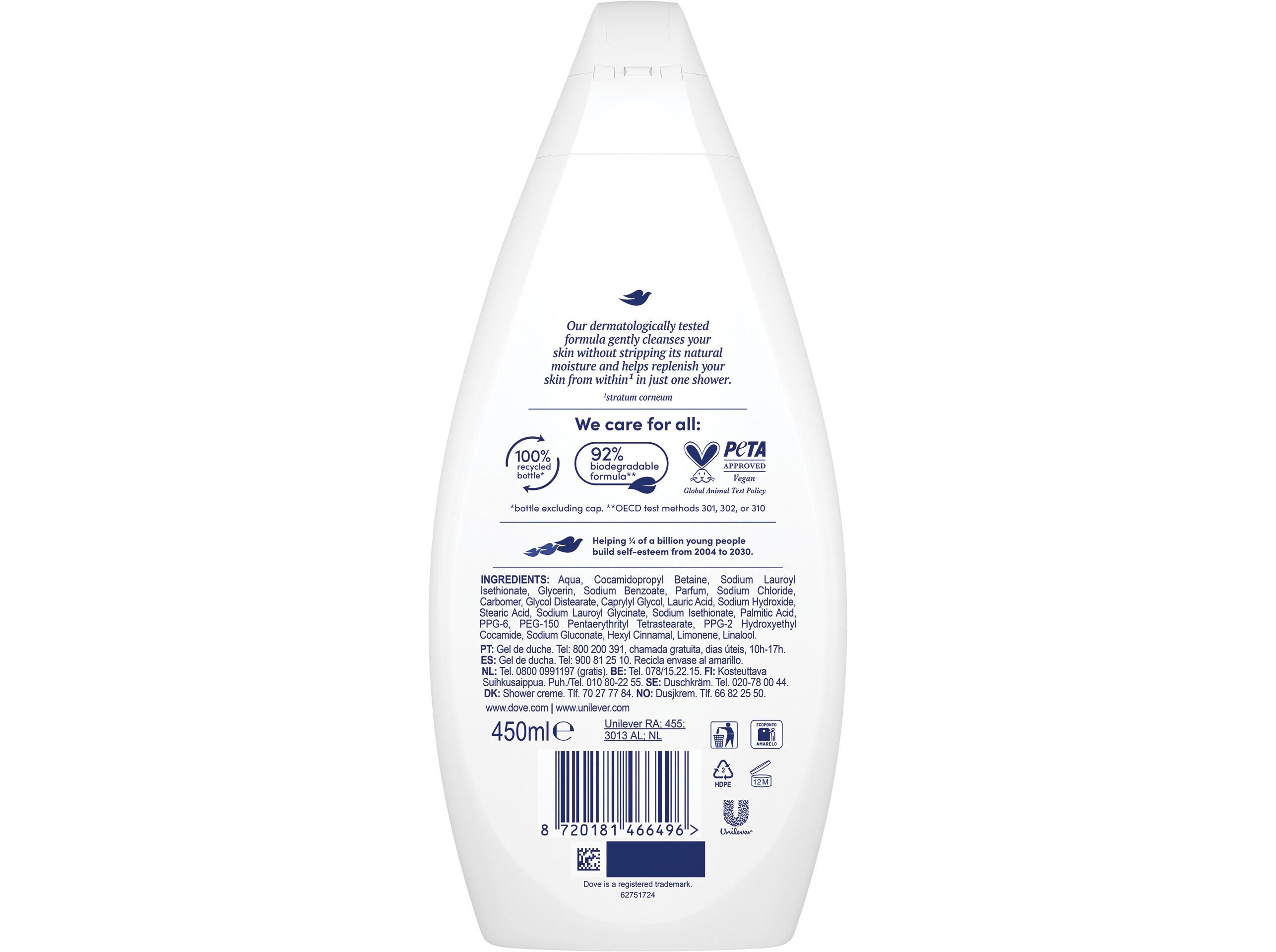 GEL BANHO DOVE HYDRATE 450ML image number 1