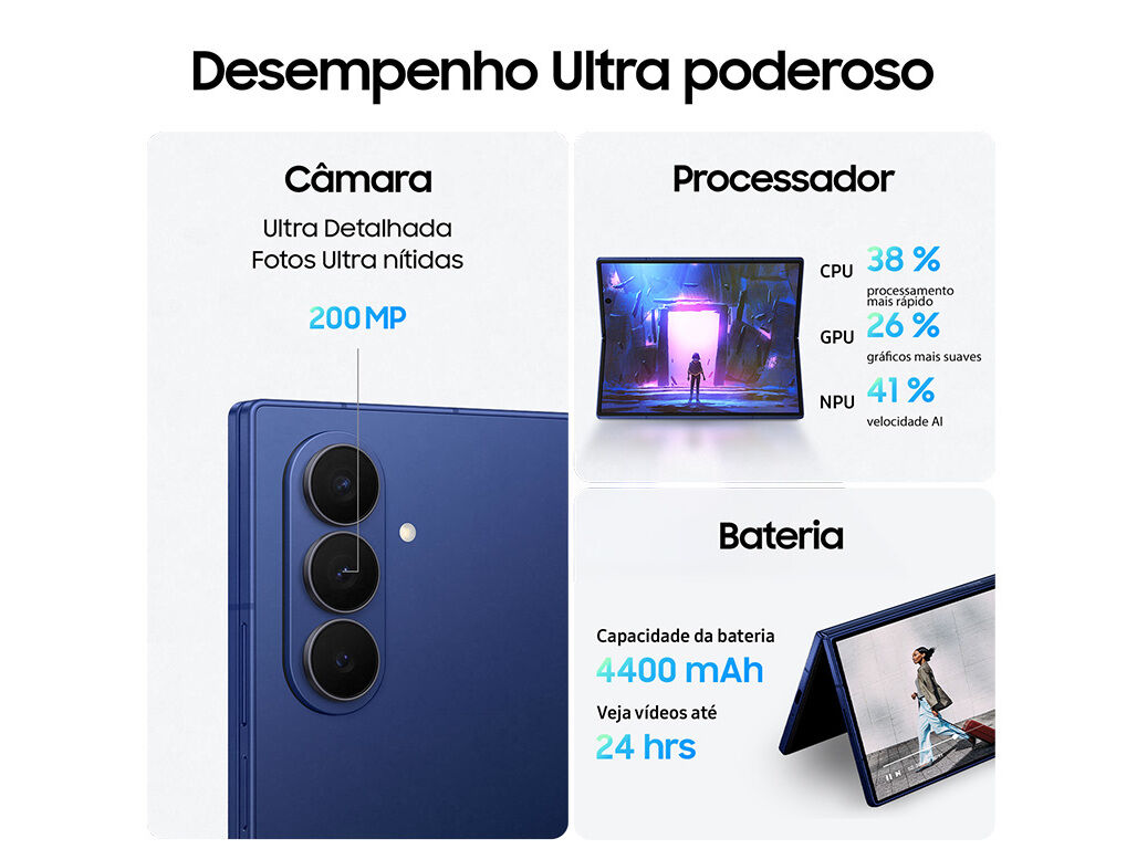 SMARTPHONE SAMSUNG GALAXY Z FOLD 7 1TB AZUL ESCURO image number 3