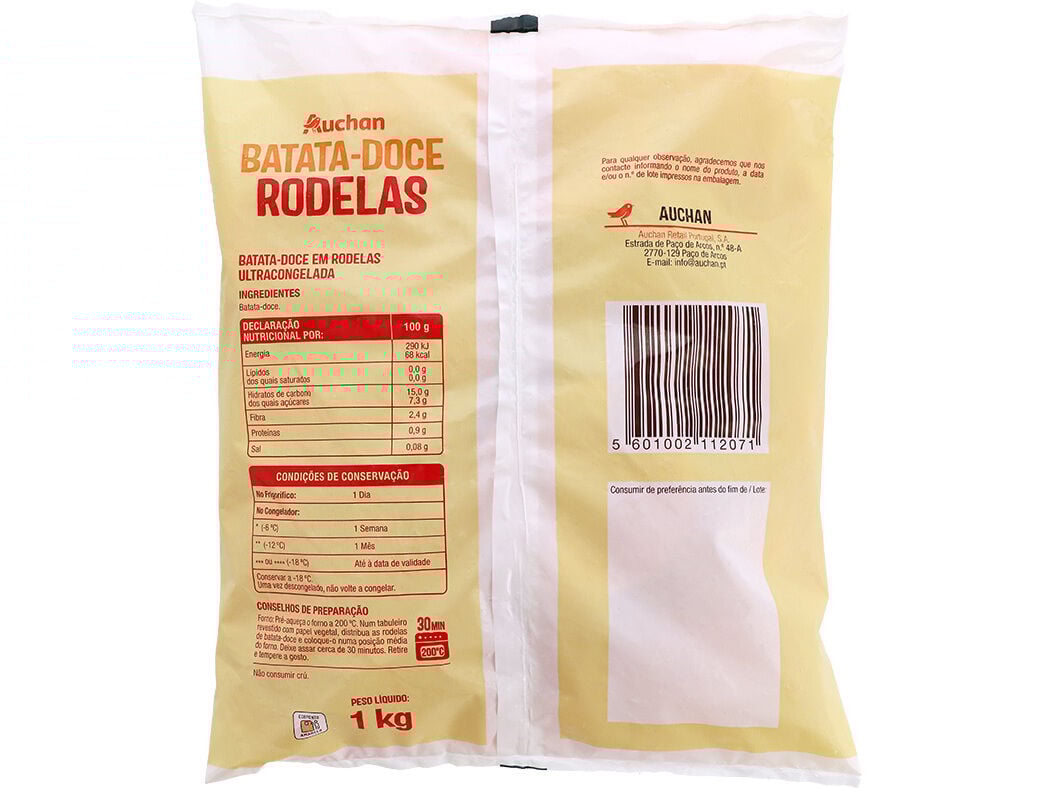 BATATA DOCE AUCHAN EM RODELAS PARA ASSAR 1KG image number 1