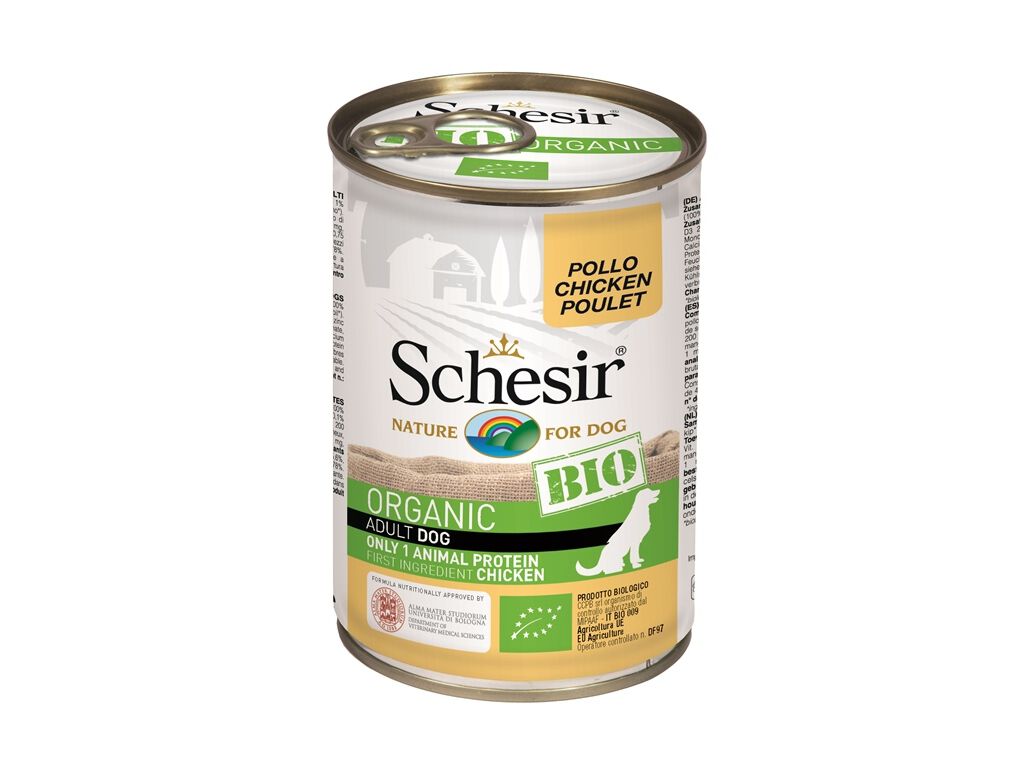 COMIDA H&Uacute;MIDA C&Atilde;O SCHESIR BIO LATA FRANGO 400G image number 0