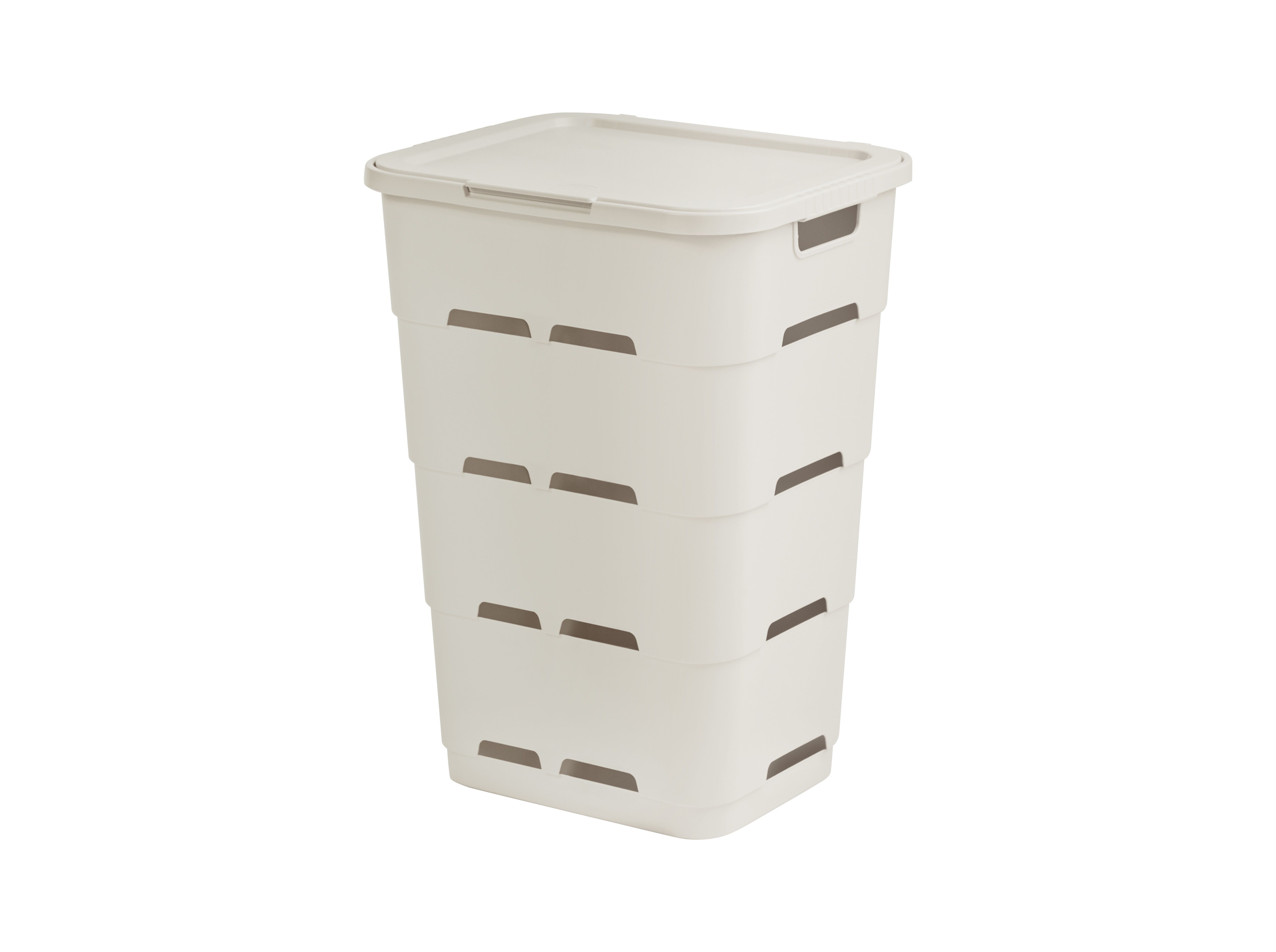 CESTO ROUPA SUJA BEGE ACTUEL PL&Aacute;STICO RECICLADO 45L