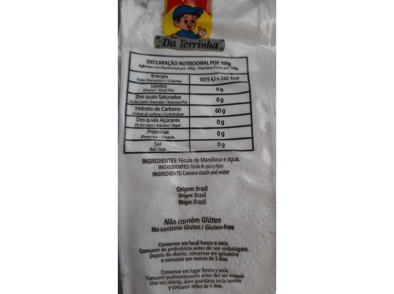 TAPIOCA DA TERRINHA HIDRATADA BRANCA 500G image number 1