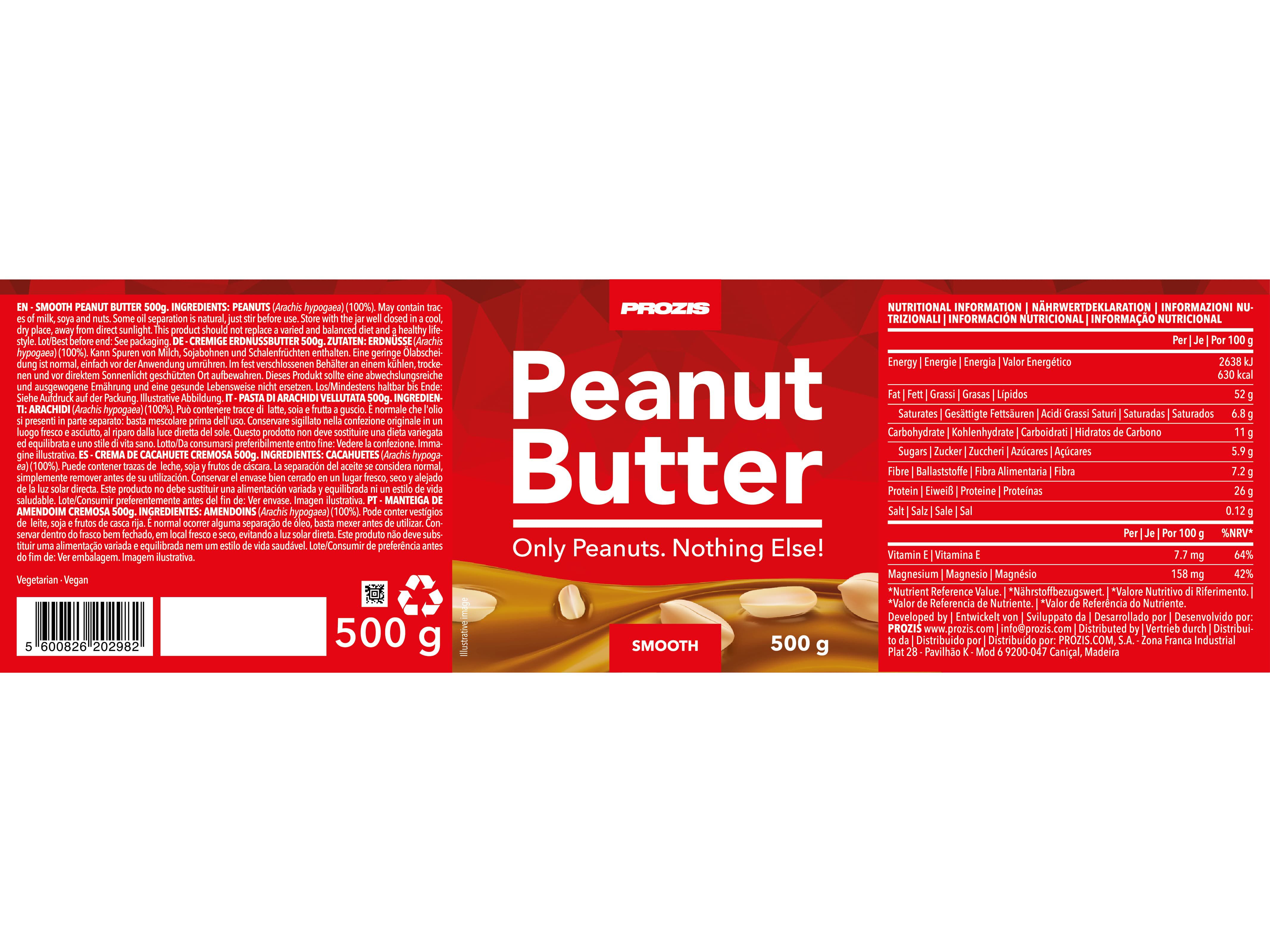 MANTEIGA AMENDOIM PROZIS CREMOSA E 100% NATURAL 500 G image number 1