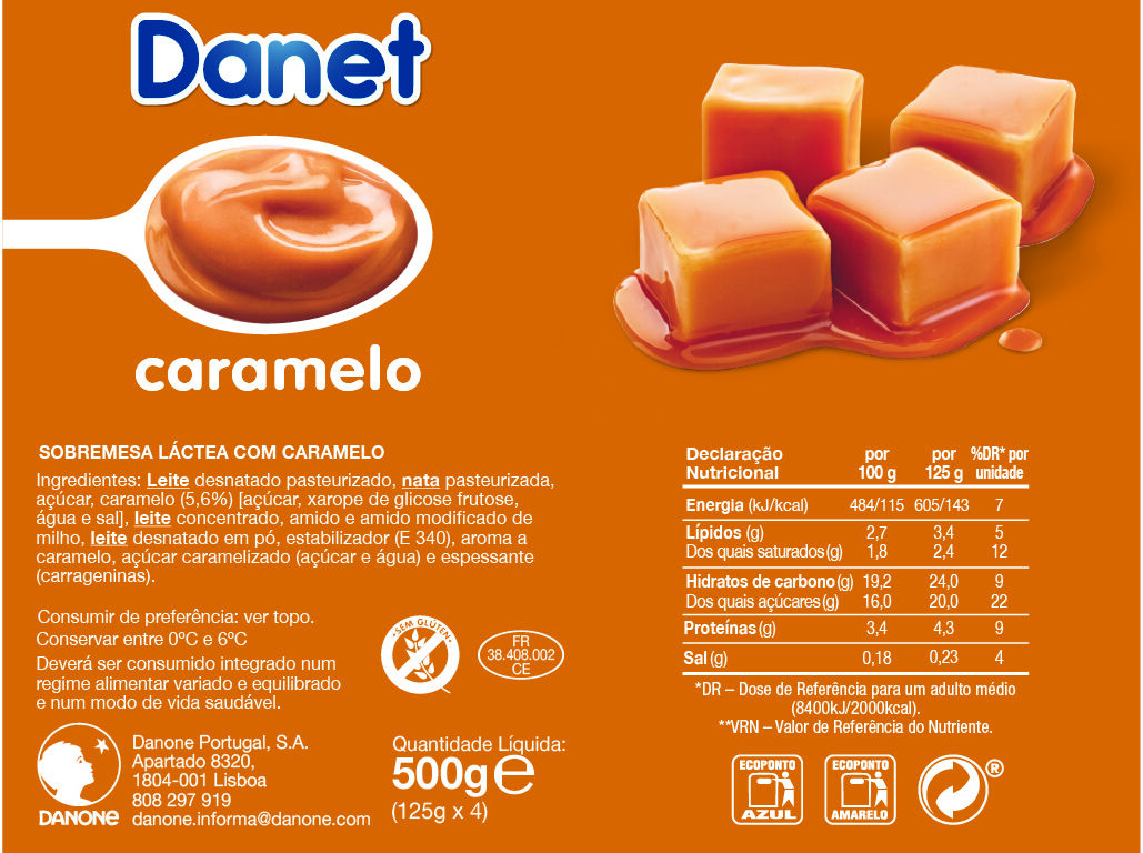 SOBREMESA DANETTE L&Aacute;CTEA CARAMELO 4X125G image number 1