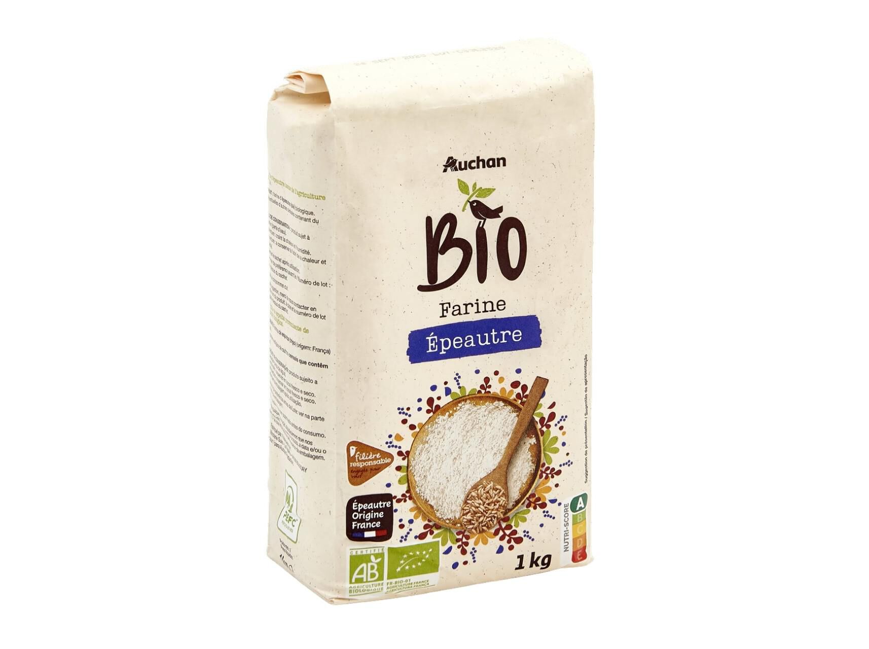 FARINHA DE ESPELTA AUCHAN BIO CULTIVAMOS O BOM 1KG