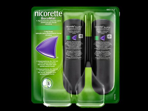 SPRAY BUCAL NICORETTE BUCOMIST 1MG/DOSE 2X150 DOSES image number 0