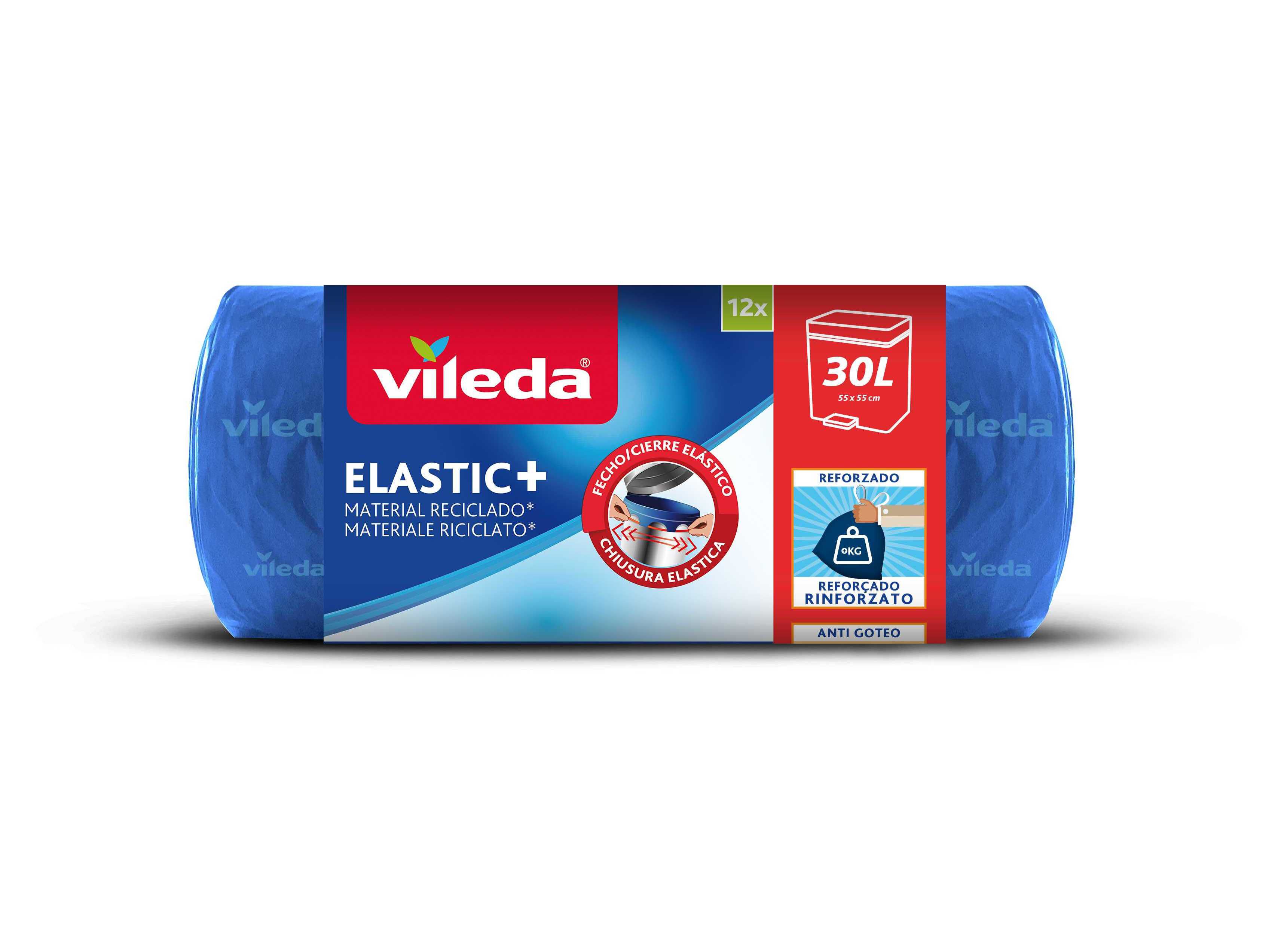 SACOS DE LIXO VILEDA ELASTIC+ 30L 12 UN image number 1
