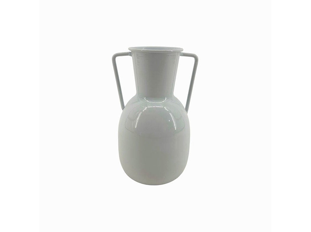 JARRA METAL COM ASAS ACTUEL BRANCA 9X17.5CM