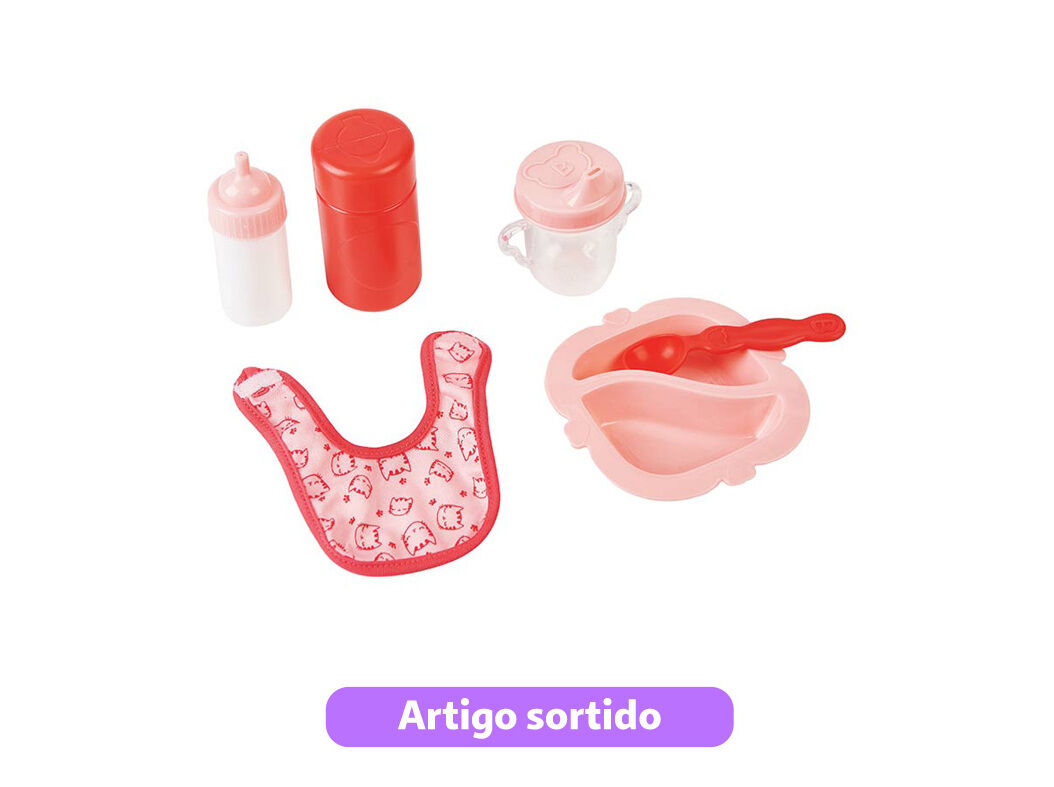 BONECO BEB&Eacute; COM ACESS&Oacute;RIOS DE ALIMENTA&Ccedil;&Atilde;O ONE TWO FUN 30CM MODELOS SORTIDOS image number 4