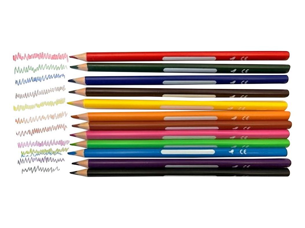 CONJUNTO DE 12 L&Aacute;PIS DE COR AUCHAN EM PL&Aacute;STICO 18CM image number 1