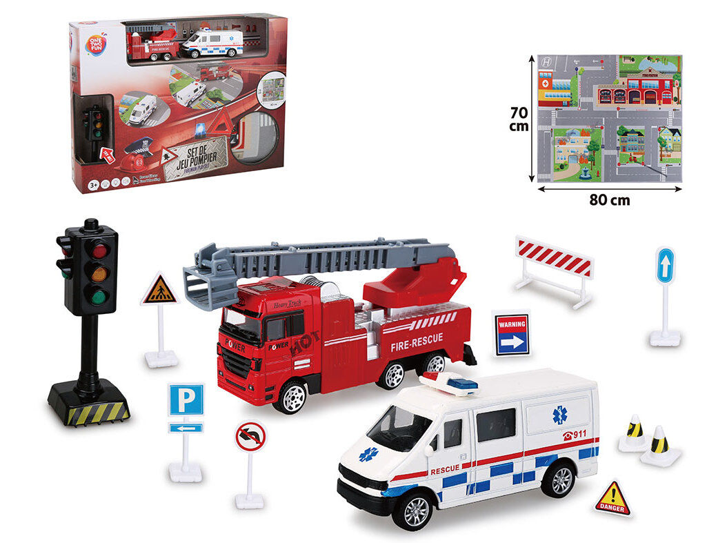 TAPETE PLAYSET ONE TWO FUN CARRO BOMBEIROS