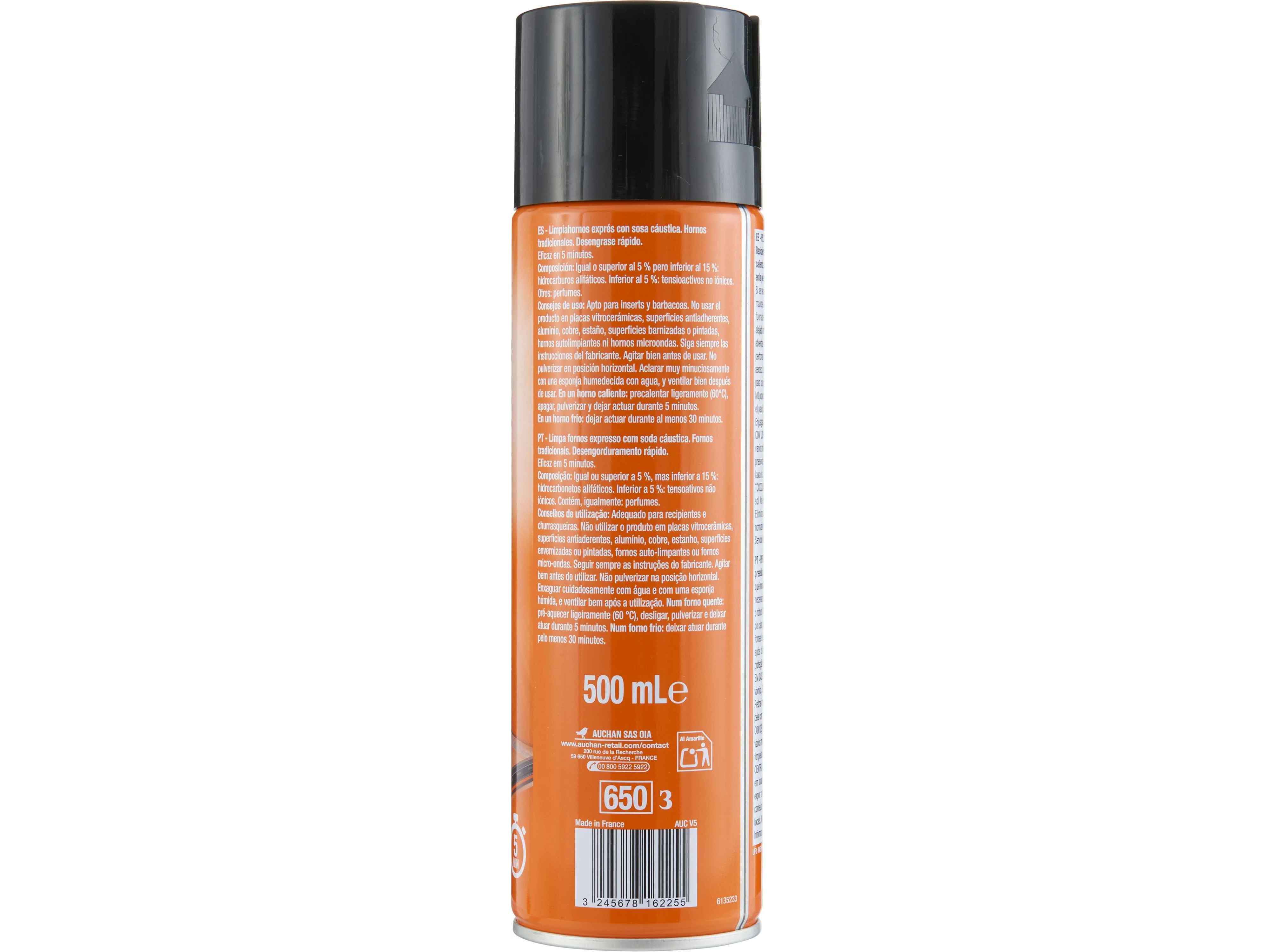 SPRAY AUCHAN LIMPA FORNOS TRADICIONAL 500ML image number 1