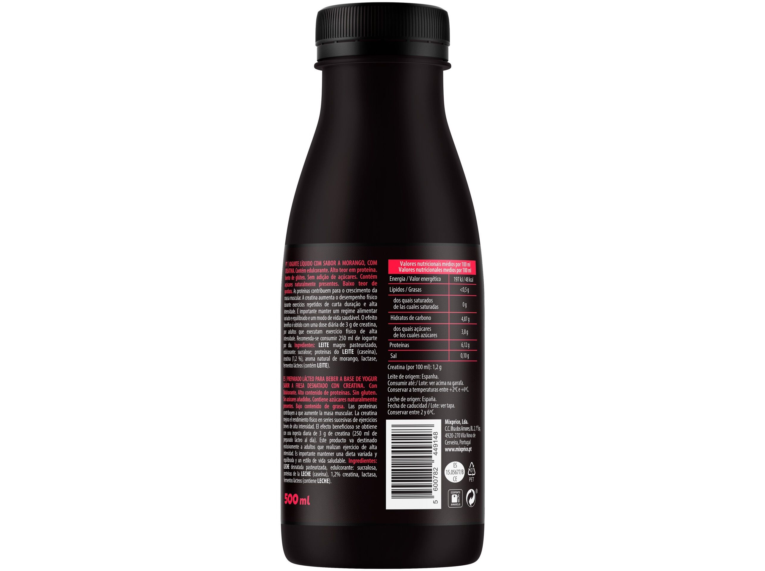 IOGURTE L&Iacute;QUIDO PROTE&Iacute;NA PREMYER MORANGO COM CREATINA 500ML image number 1