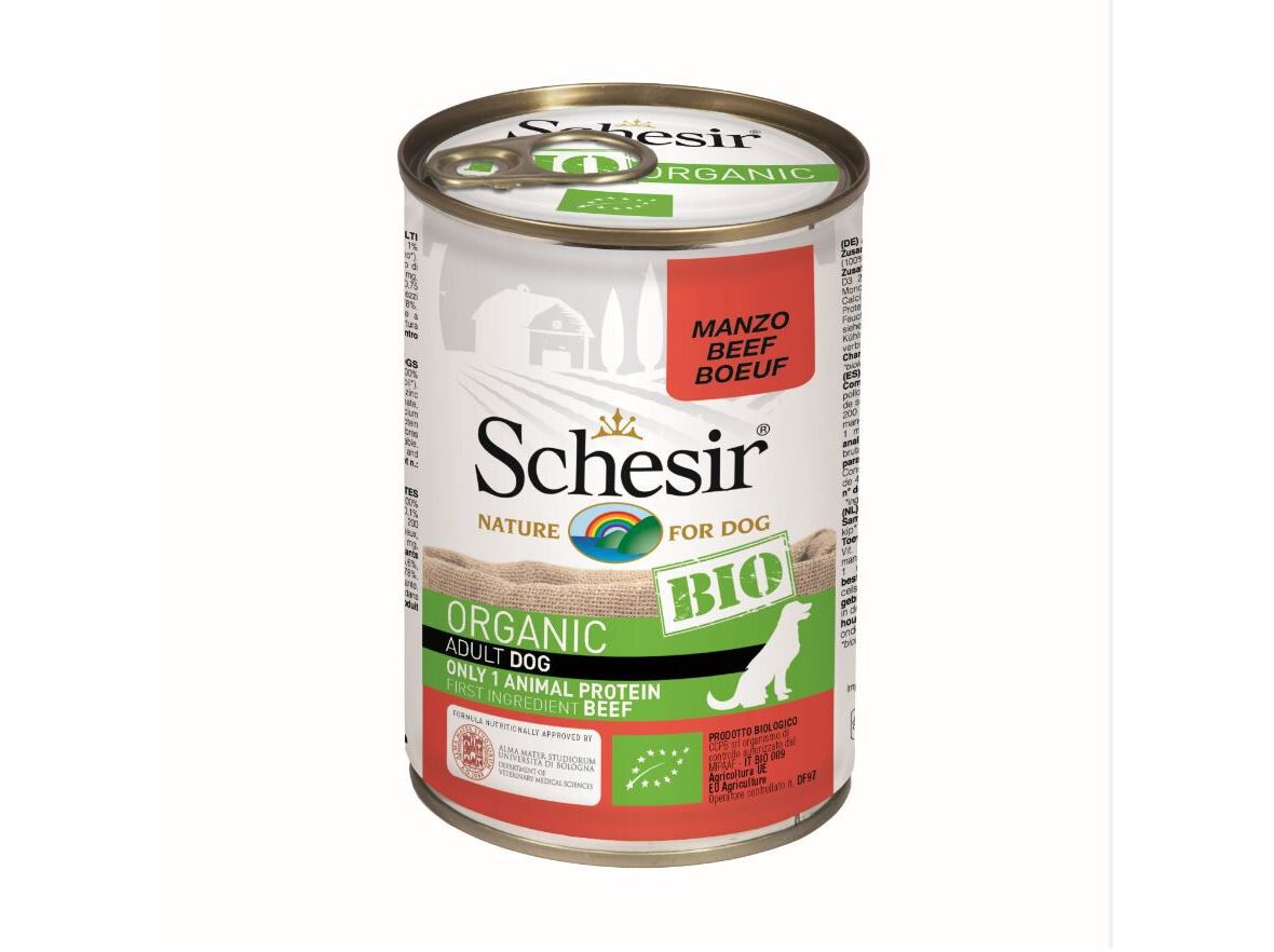 COMIDA H&Uacute;MIDA C&Atilde;O SCHESIR BIO LATA VACA 400G