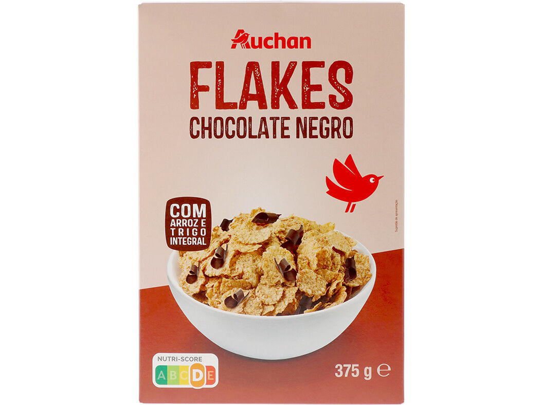 CEREAIS FLAKES AUCHAN COM CHOCOLATE NEGRO 375G