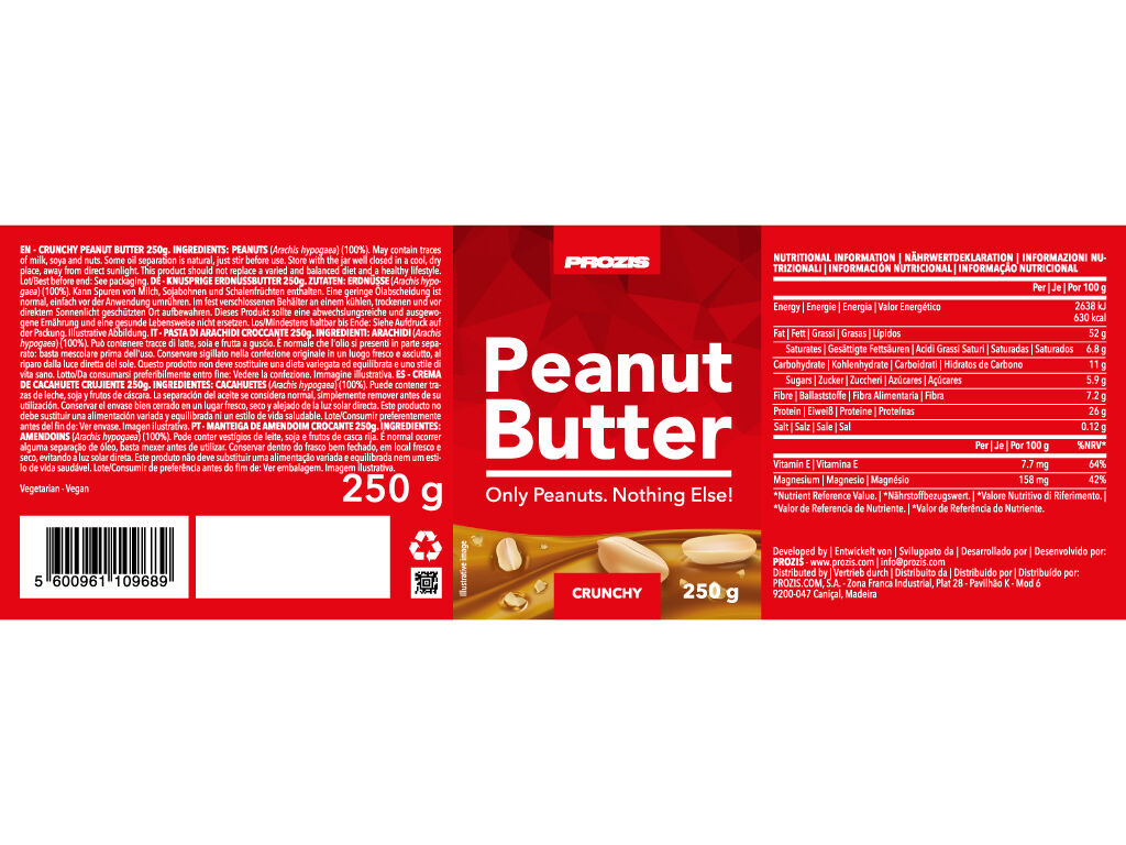 MANTEIGA PROZIS AMENDOIM CROCANTE 250G image number 1