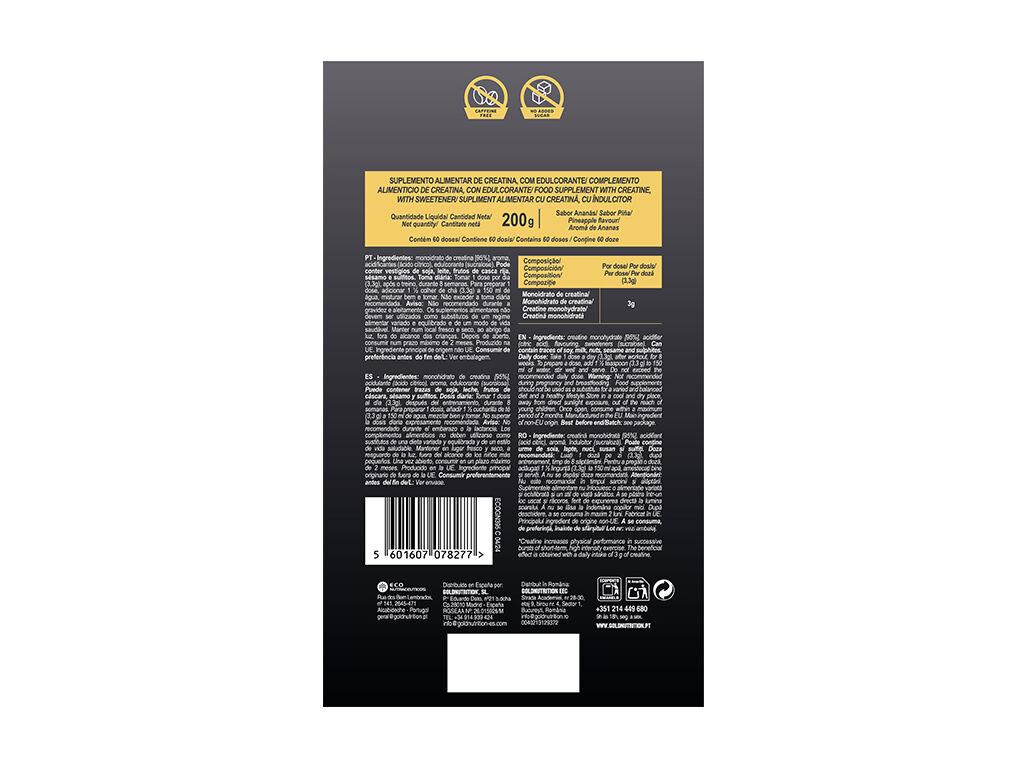 CREATINA GOLDNUTRITION MONOHYDRATE ANAN&Aacute;S 200G image number 1