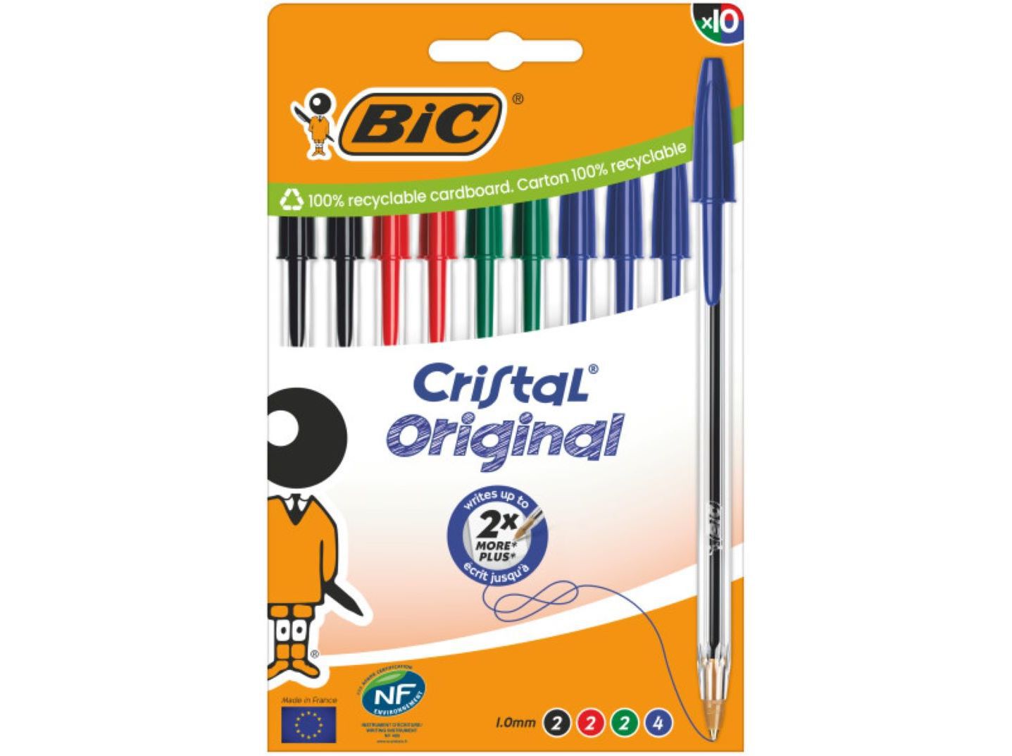 ESFEROGR&Aacute;FICA CRISTAL BIC SORTIDO 10 UNIDADES
