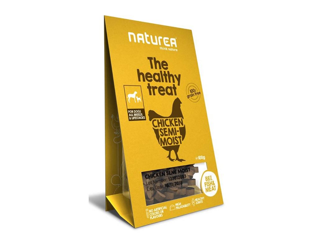 SNACK C&Atilde;O NATUREA GALINHA SEMI-H&Uacute;MIDO 100G*