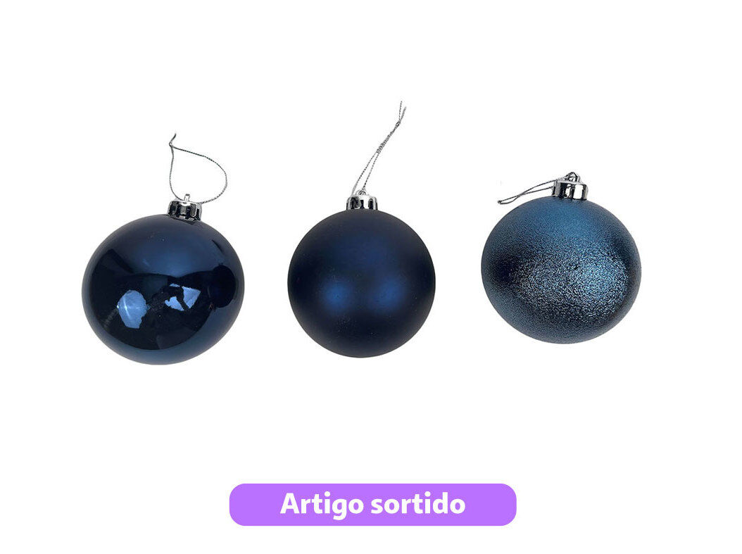 BOLA DE NATAL PL&Aacute;STICO ACTUEL AZUL 10CM MODELOS SORTIDOS