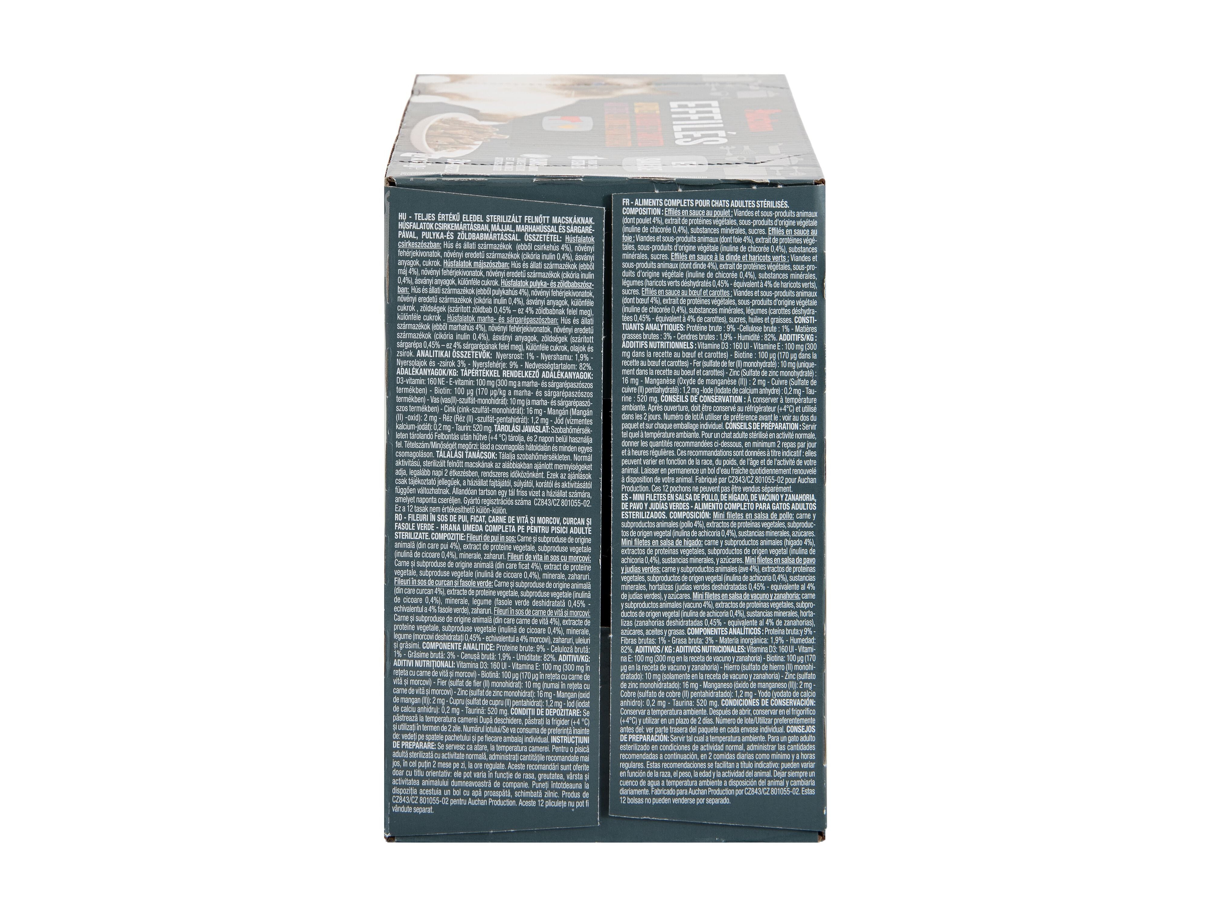 COMIDA H&Uacute;MIDA PARA GATO AUCHAN ESTERILIZADO SAQUETAS CARNES 12X85G image number 3