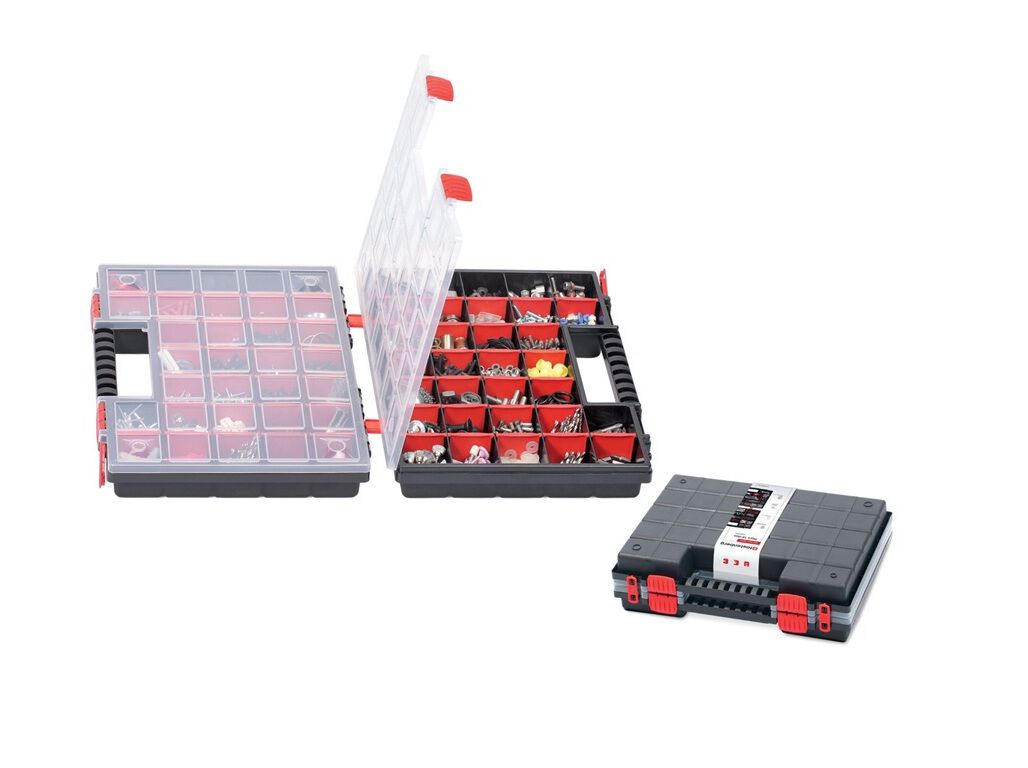 ORGANIZADOR DUPLO NORS 30 DIVIS&Oacute;RIAS PLASTICO TRANSPARENTE 34X24X10CM