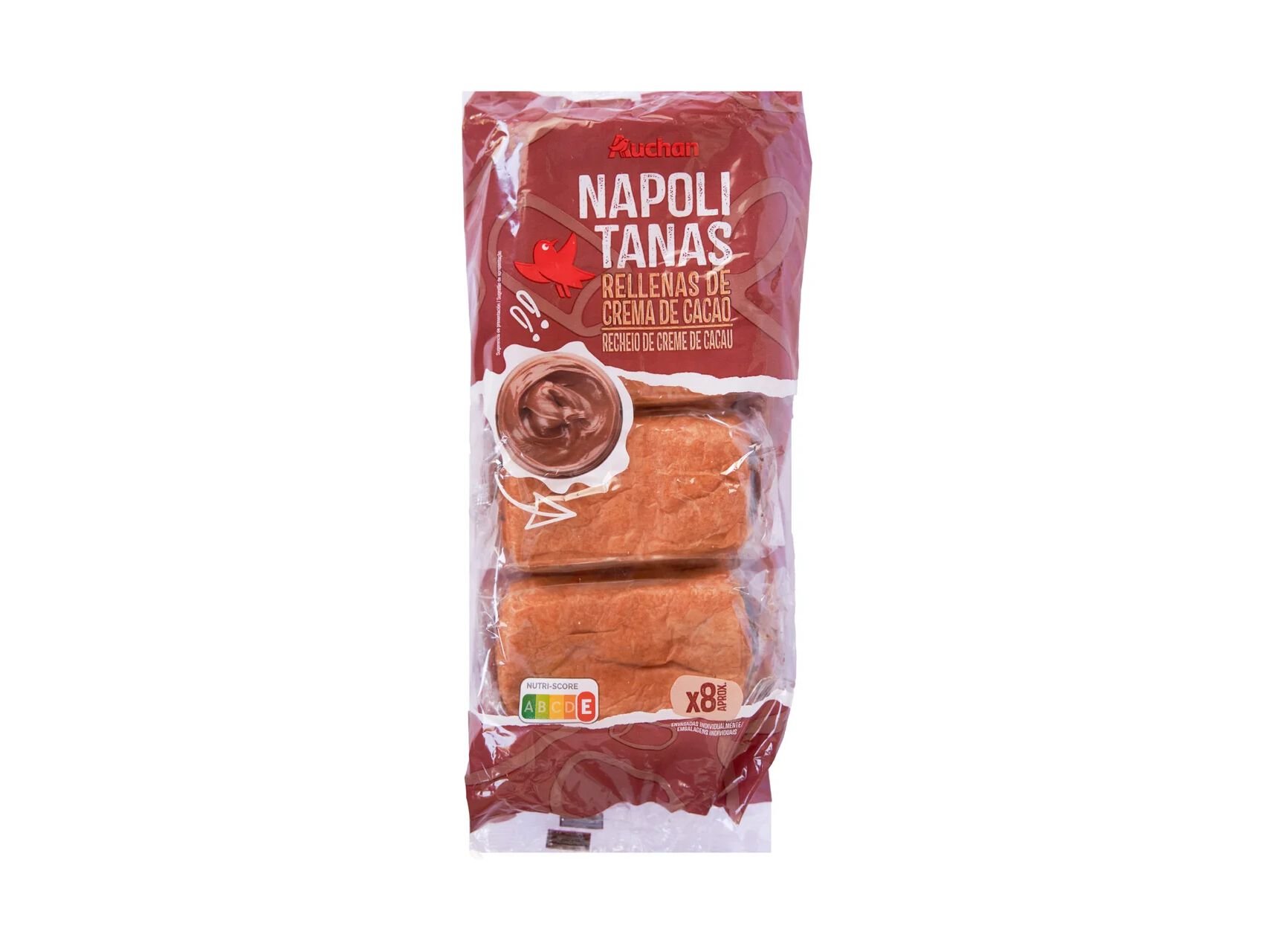 NAPOLITANAS AUCHAN C/ CHOCOLATE 8UN 320G