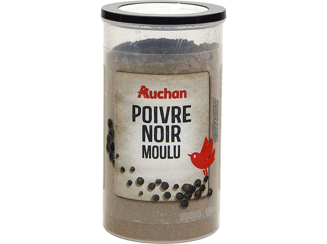 PIMENTA AUCHAN PRETA MO&Iacute;DA FRASCO 100G