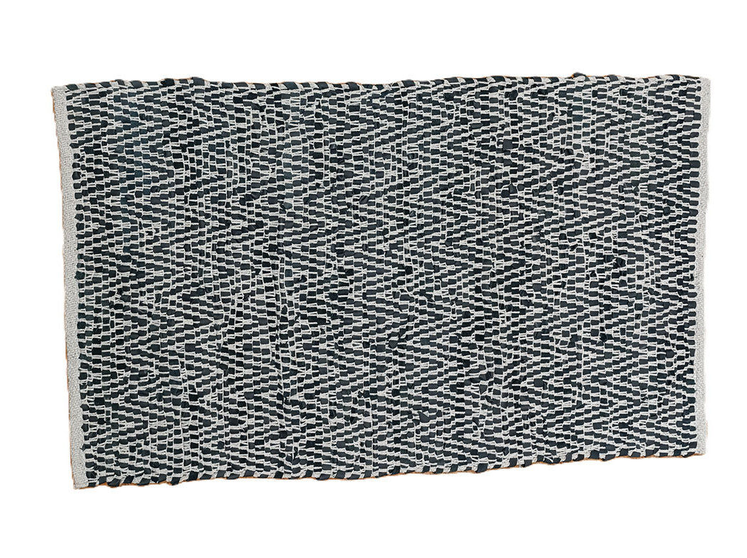 TAPETE NAZAR&Eacute; ALGOD&Atilde;O/COURO 60X100 CM