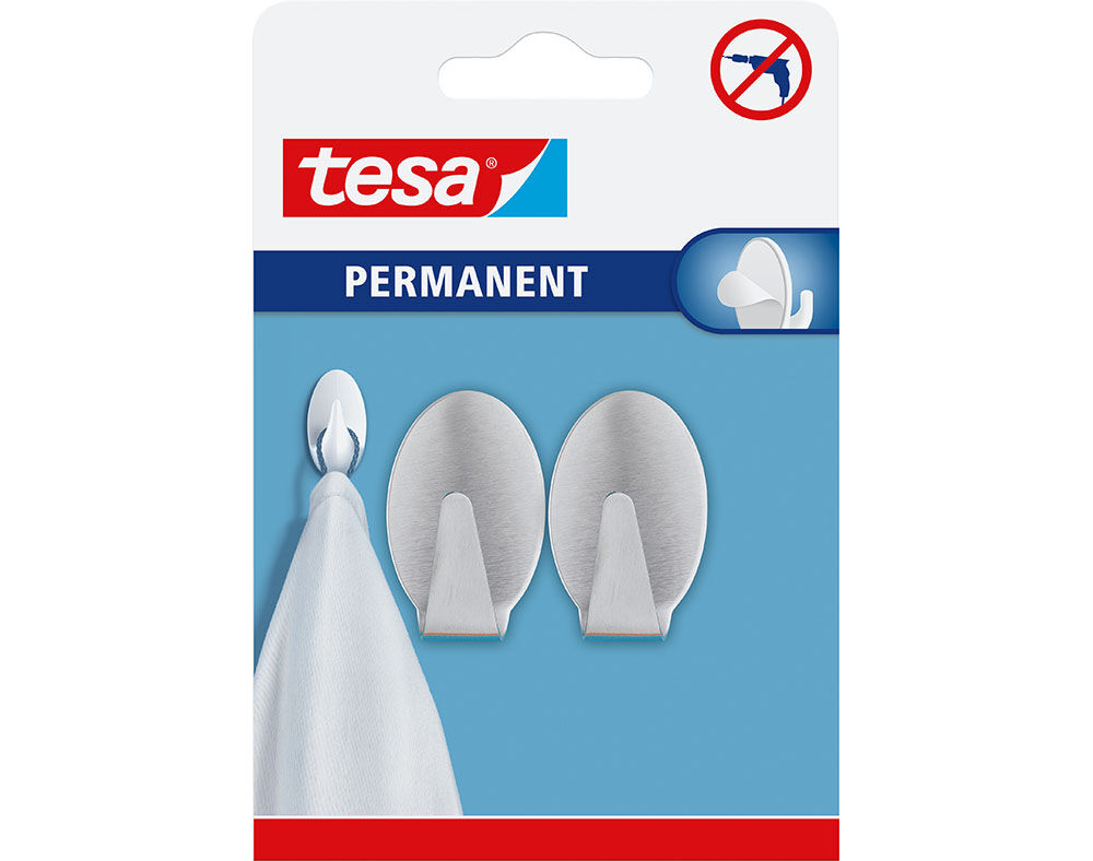 GANCHOS PERMANENTES TESA OVAIS L METAL 2 UNIDADES image number 0