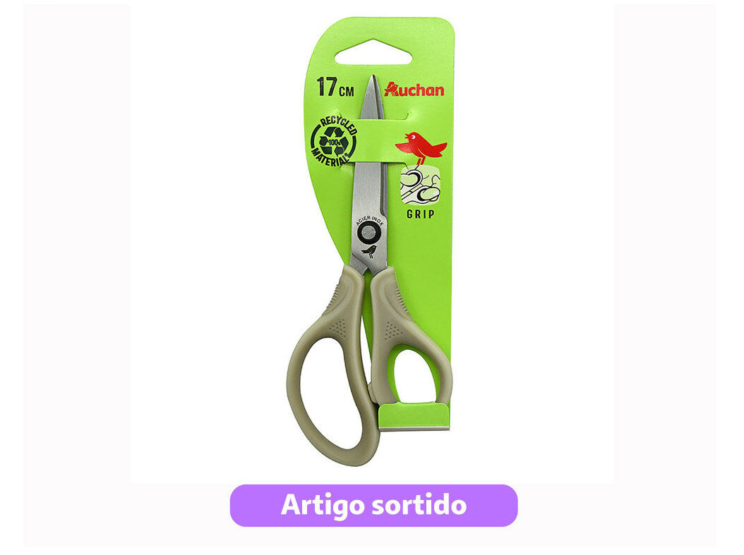 TESOURA BI-MATERIAL AUCHAN 17CM CORES SORTIDAS image number 2