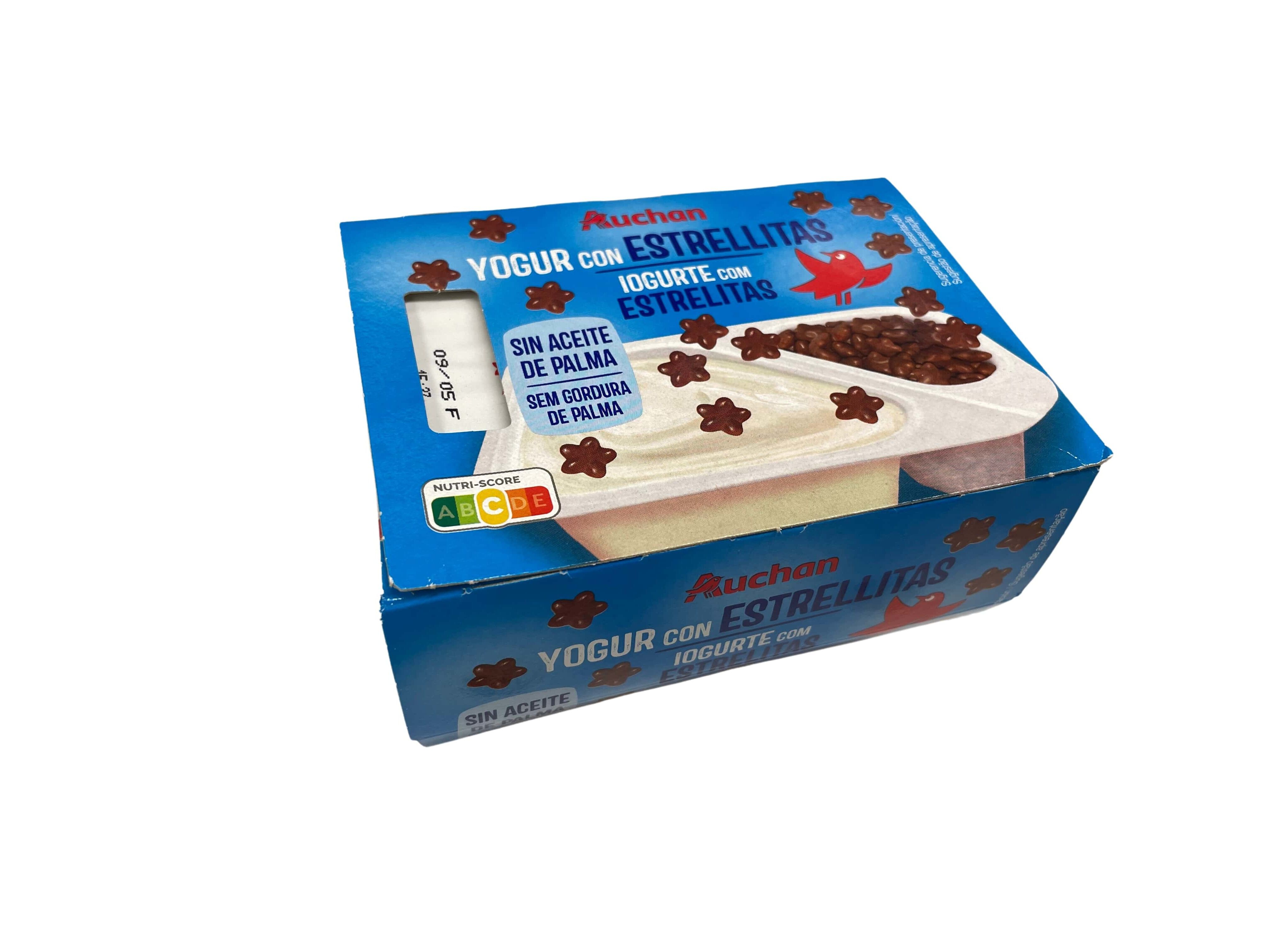 IOGURTE AUCHAN BAUNILHA COM ESTRELITAS CHOCO 2X125G image number 1