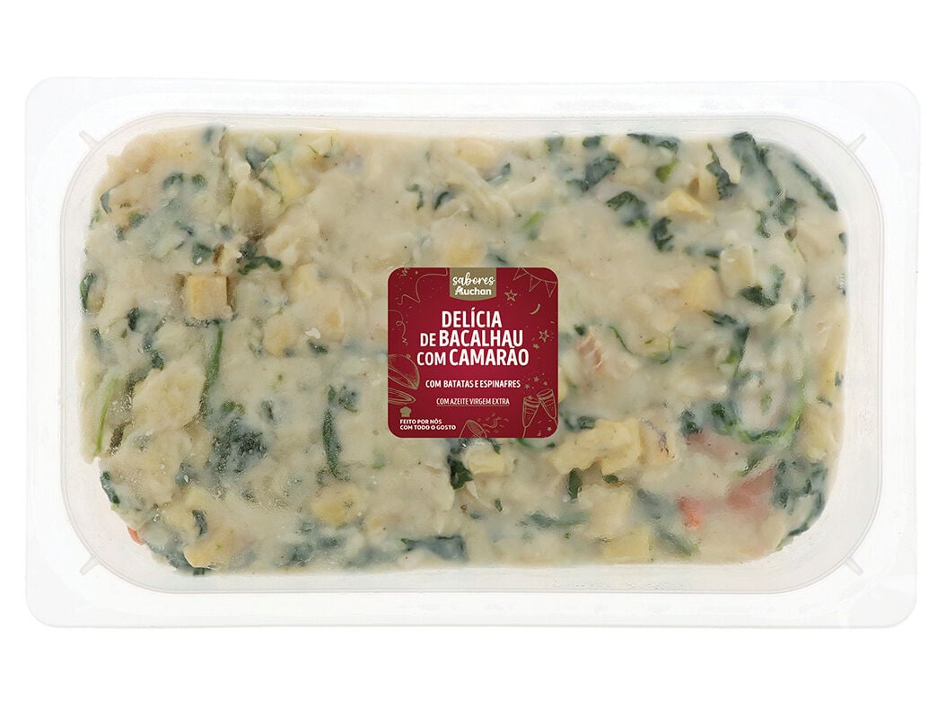 DELICIA SABORES AUCHAN BACALHAU C/CAMAR&Atilde;O 900 G